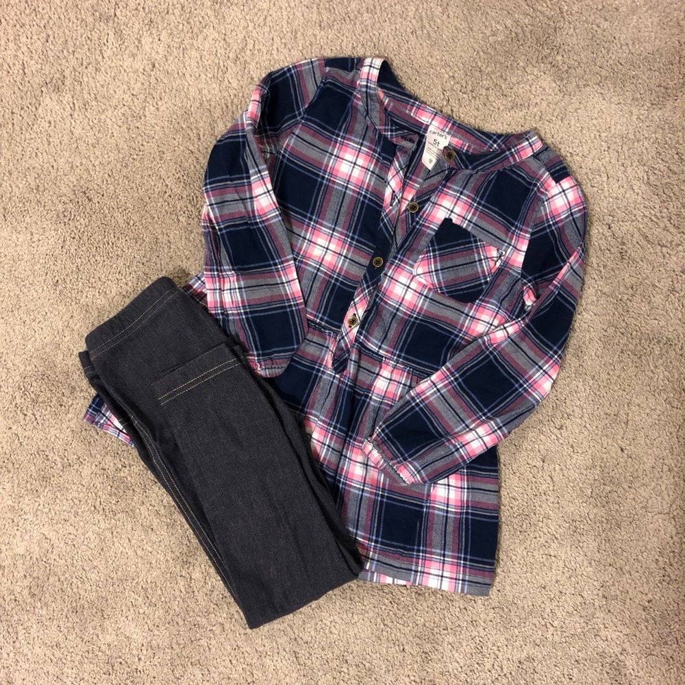 Carters Toddler Plaid Tunic and Jeggings Set